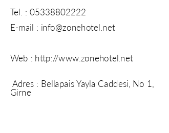 Zone Boutique Hotel Bellapais iletiim bilgileri
